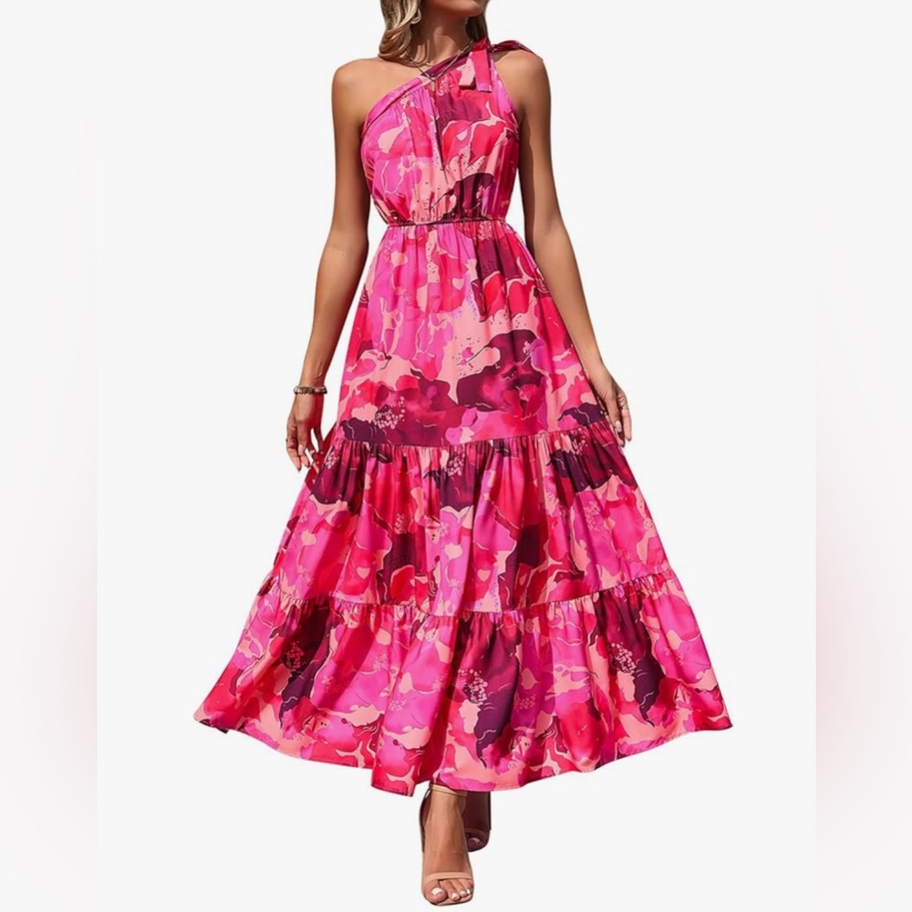 Pretty Garden Pink Floral Maxi Dress